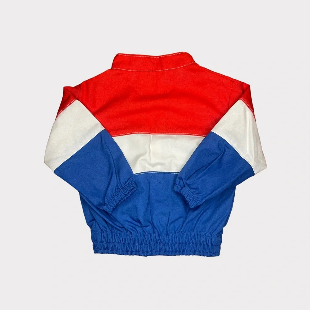 Health-Tex Vintage Red White Blue Patch Detail Jacket & Romper Matching Set